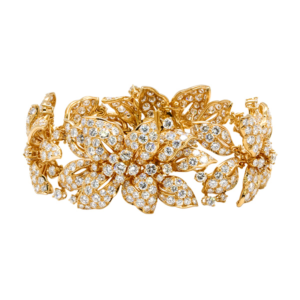 18K Diamond Flower Bracelet